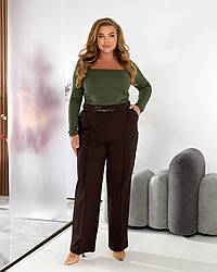 Трикотажные брюки прямого кроя Plus Size
