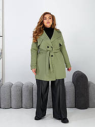 Осінній жіночий тренч великих розмірів