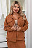 Жіночий костюм-двійка «MUST HAVE» з мікровельвету (куртка + спідниця), фото 2