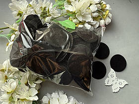 Заготівля фетрові кружечки чорні цупкі  4 см , 250 шт/уп