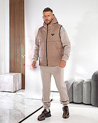Теплий чоловічий спортивний костюм трійка із жилеткою