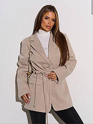 Жіночий піджак з італійського кашеміру з паском