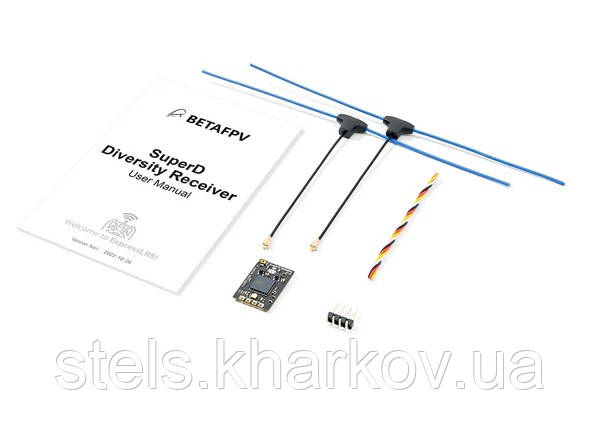 Приймач BETAFPV SuperD ELRS Diversity 915MHz з двома антенами, фото 1