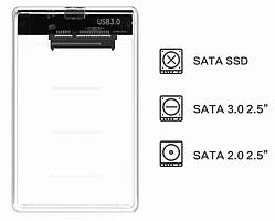 Карман зовнішній  для  HDD/SSD 2,5" RongFast SATA-micro-B to USB 3.0 5Gbps