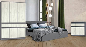 Модульна спальня Комфі Модерн Сірий шифер + Дуб крафт білий