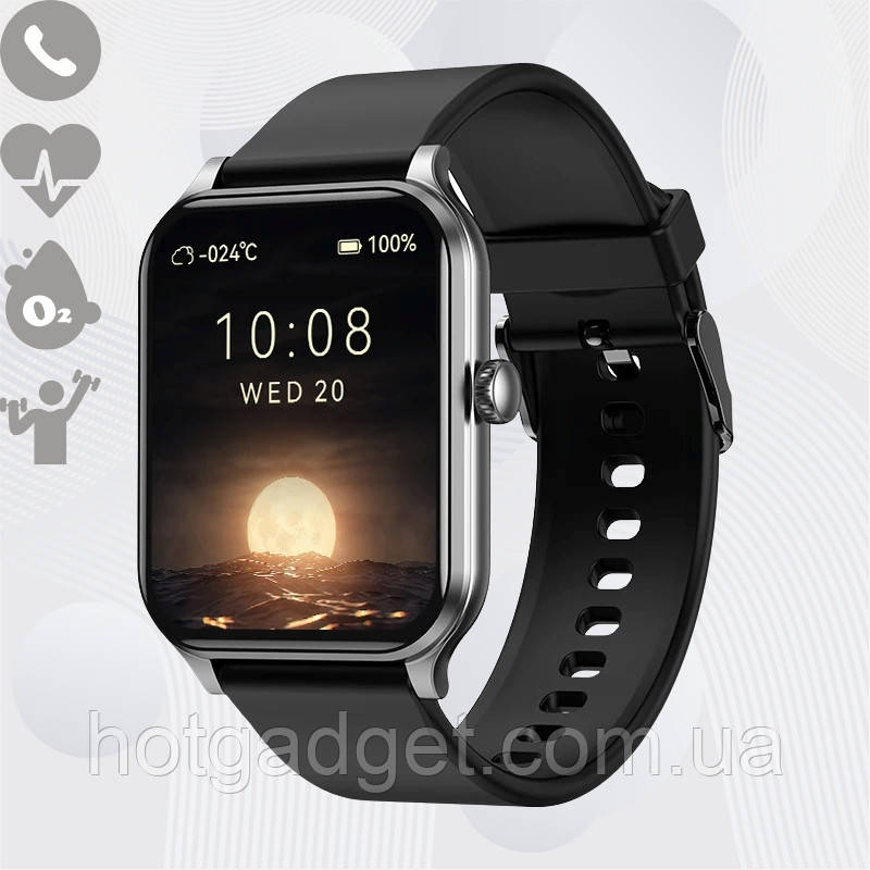 Смарт годинник Apex Fit M03 Black (дзвінки, пульсометр, оксиметр), фото 1