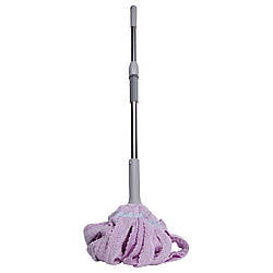 Швабра телескопічна для миття підлоги універсальна мотузкова швабра з самовіджимом для прибирання Фіолетовий HP-35015-13V