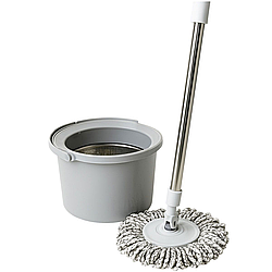 Набір для вологого прибирання з круглою телескопічною шваброю з мікрофібри та відром із віджимом для дому HP-35015-21