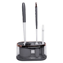 Набір для туалету настінний 3 в 1: 2 йоржика + щітка, йорж для унітазу силіконовий з щіткою йоржик для унітазу HP-35015-47DG