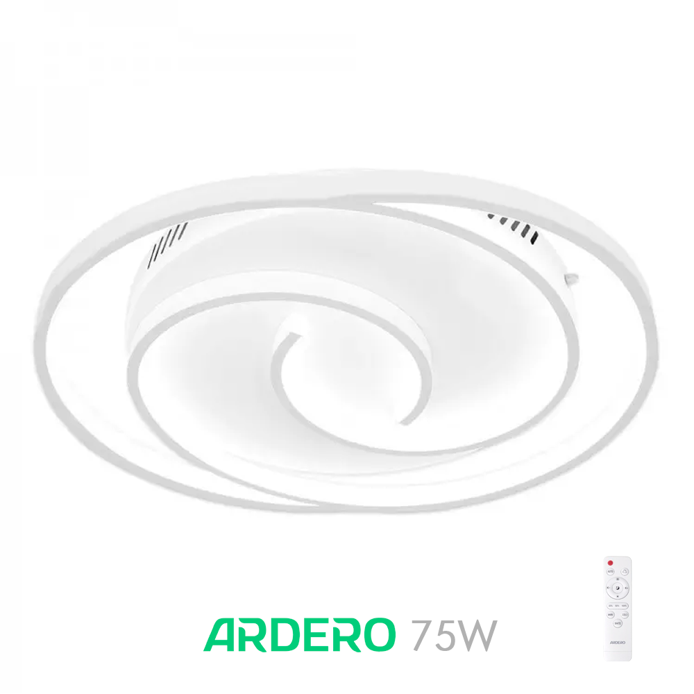 Світлодіодний світильник MONICA 75W AL6116-1ARD білий Ardero 3000-6000K 3550Lm кругла люстра 500х420х45мм, фото 1