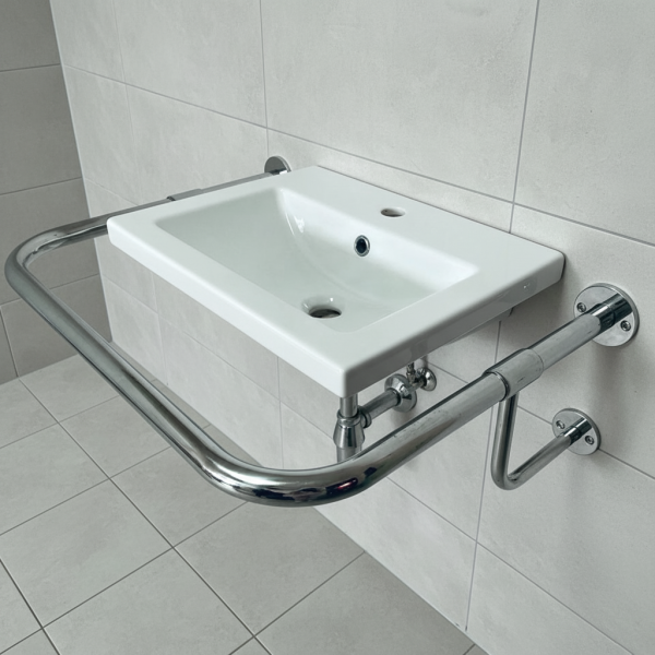 Поручень для мийки "стіна-стіна" 530х710 мм – нержавійка (789-55), фото 1