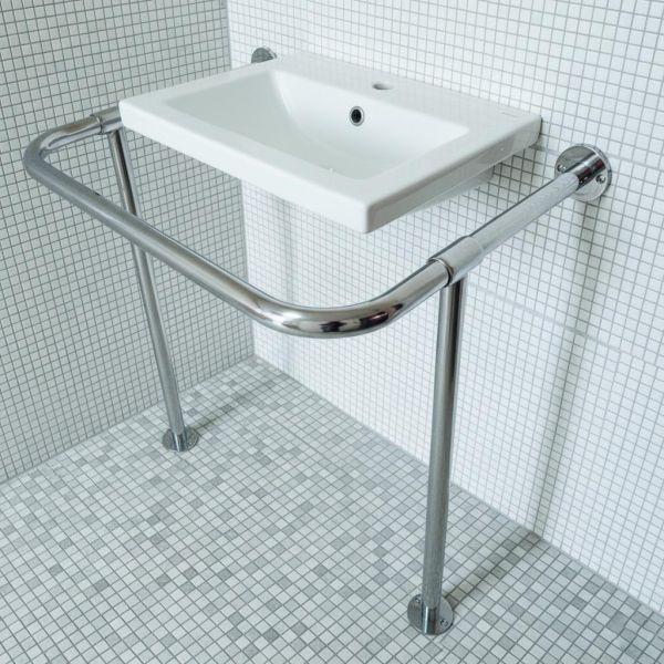 Поручень для мийки "стіна-підлога" 530х710х800 мм (789-54), фото 1