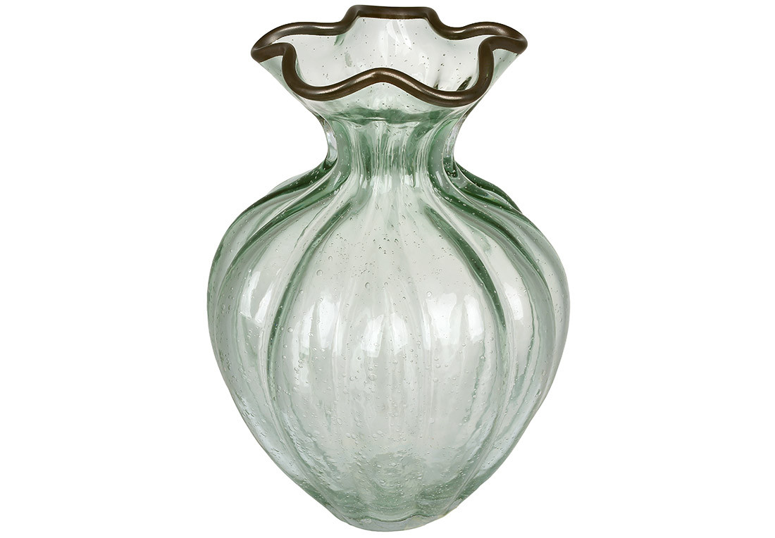 Ваза скляна 18.5*25*36см зелена прозора ТОВАР ВІД ВИРОБНИКА