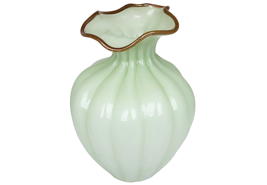 Ваза скляна 19*25*36см, колір - лаймовий ТОВАР ВІД ВИРОБНИКА