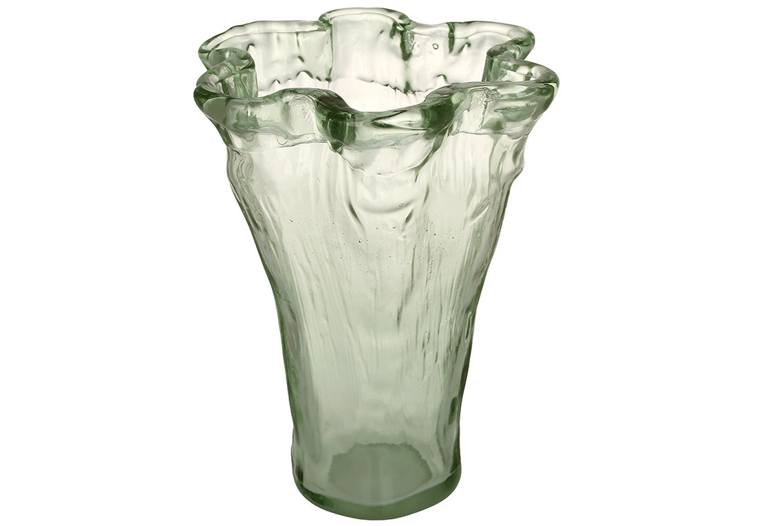 Ваза скляна 19*19*24.5см зелена прозора ТОВАР ВІД ВИРОБНИКА