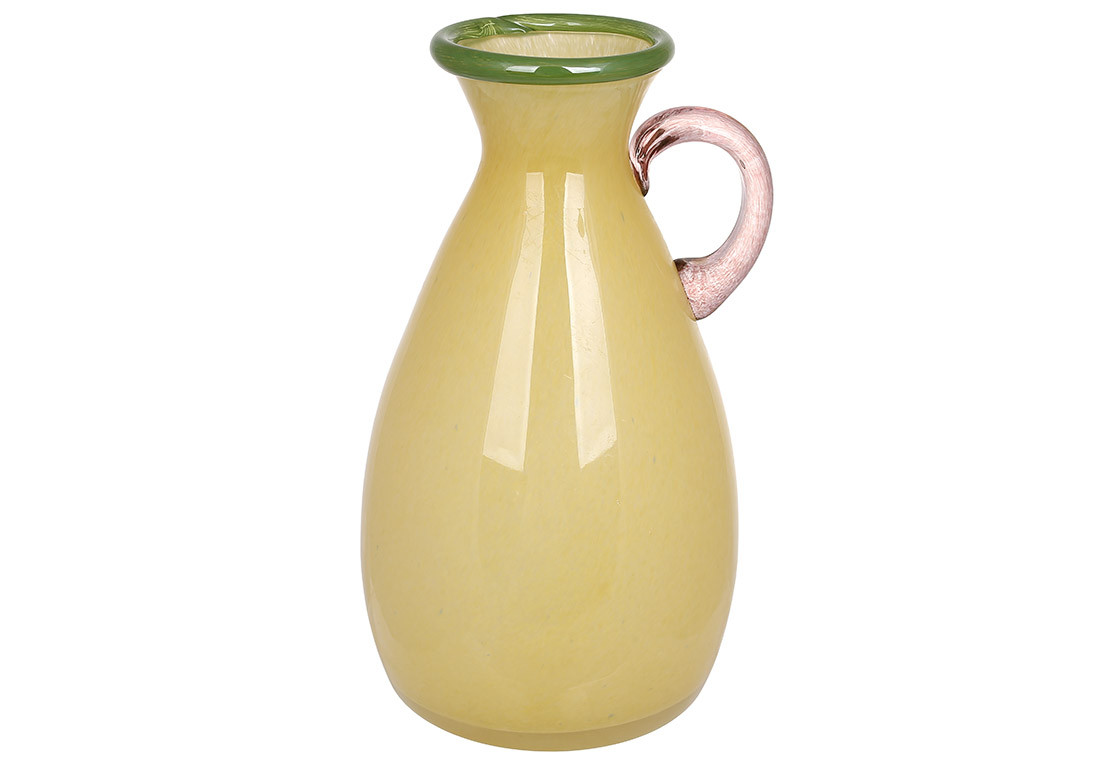 Ваза скляна у формі графіна 15*15*26.5см жовта ТОВАР ВІД ВИРОБНИКА