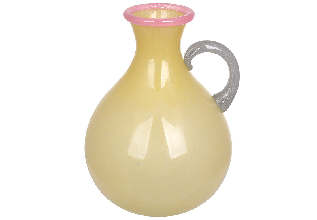 Ваза скляна у формі графіна 16*16*20.5см жовта ТОВАР ВІД ВИРОБНИКА