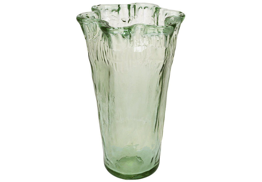 Ваза скляна 21*21*35см зелена прозора ТОВАР ВІД ВИРОБНИКА