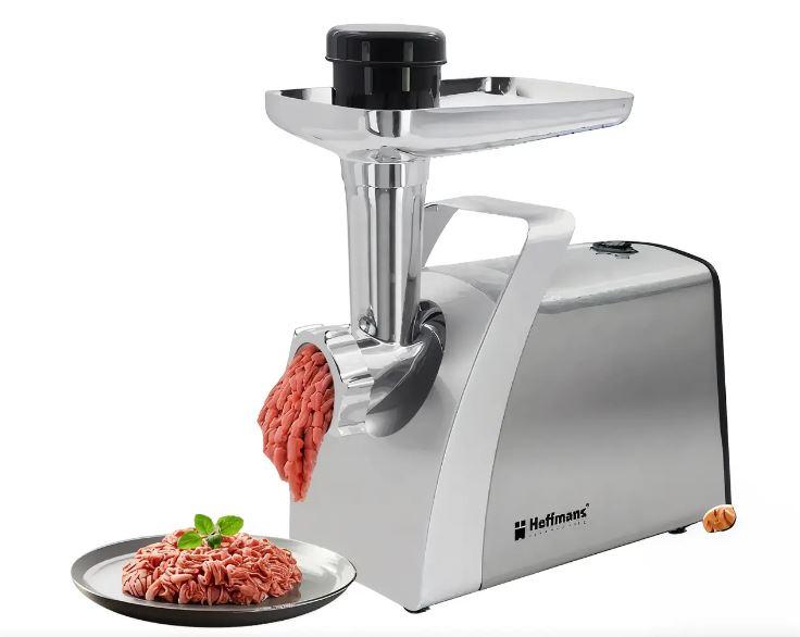 М'ясорубка електрична Hoffmans HM-278, 2200 Вт, з реверсом, штовхачем, насадкою для кеббе, неіржавка сталь