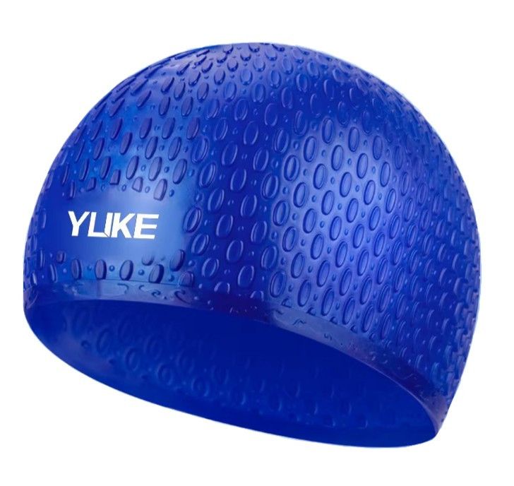 Силіконова шапочка для плавання на довге волосся синій (003486), фото 1