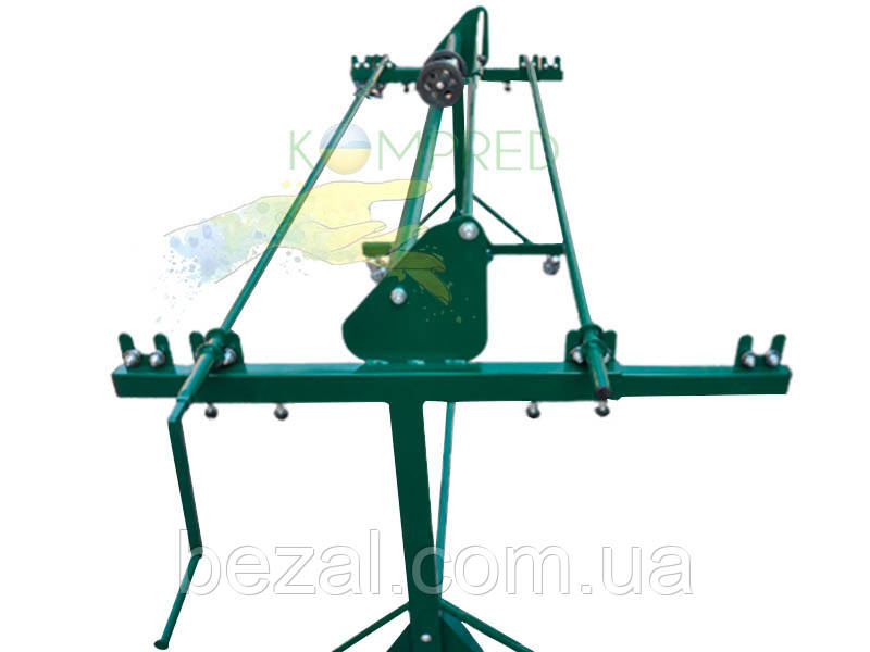 Стенд металевий на два рулони тканини регульований 2350х1300х1200 мм зелений Kompred OL851, фото 1