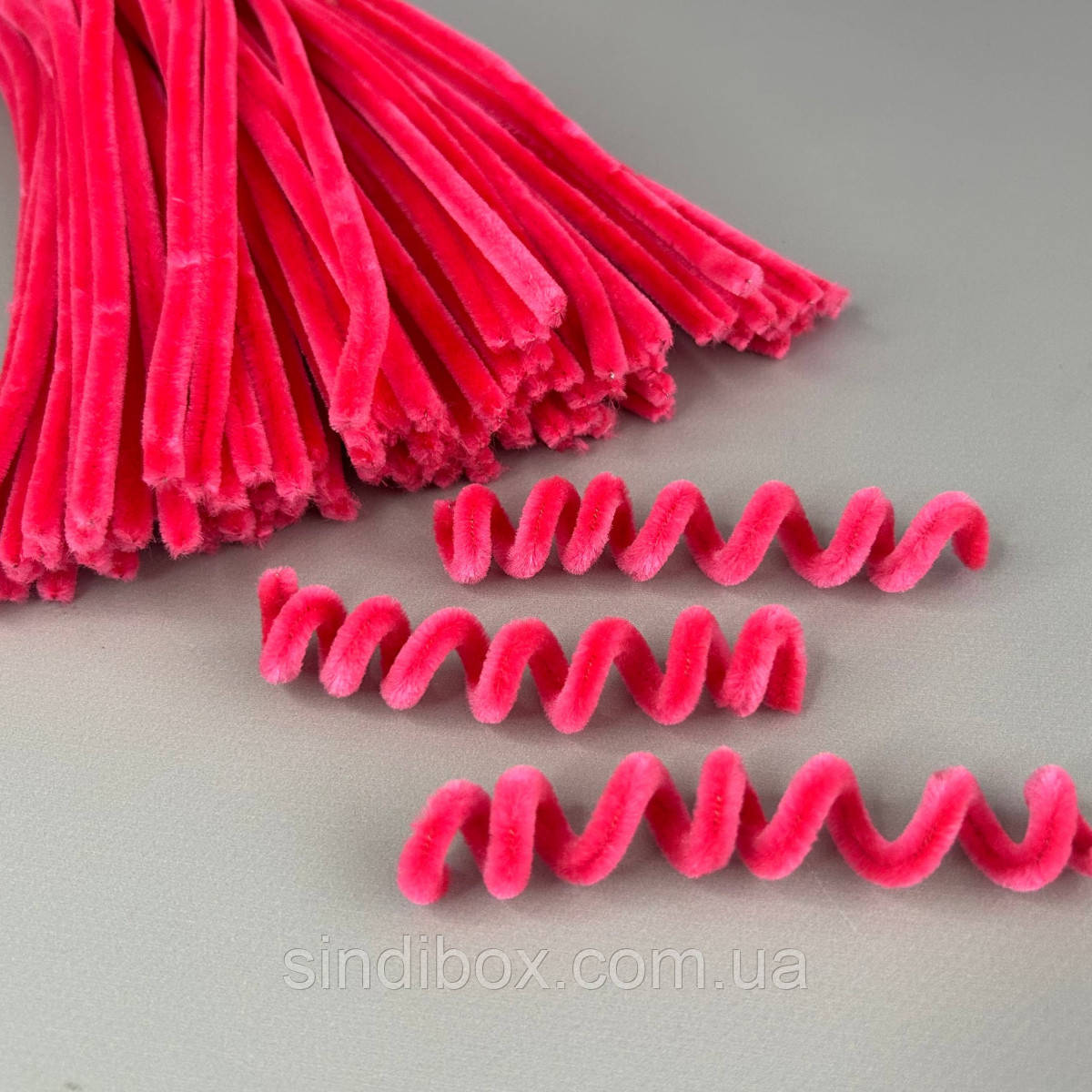 Пухнастий дріт (синель) 30 см - малиновий, фото 1