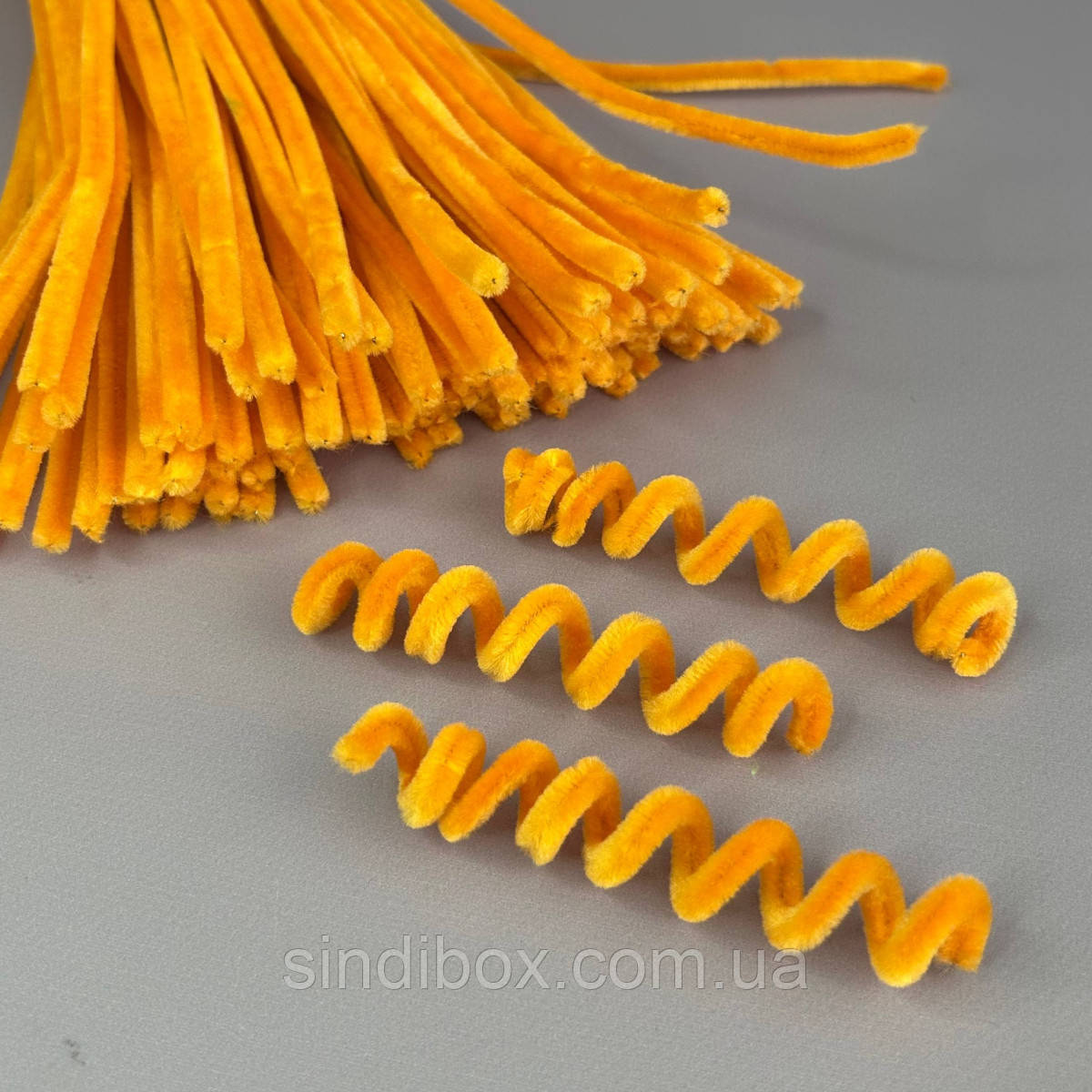 Пухнастий дріт (синель) 30 см - морквяний, фото 1