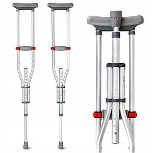 Милиці ортопедичні 4FIZJO MED 2 шт. пахвові, регульовані Grey (P-5905973406505)