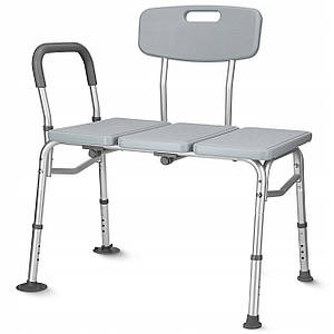 Крісло 4FIZJO для ванної та душу широке, регульоване, зі спинкою та опорою Grey (P-5905973406536)