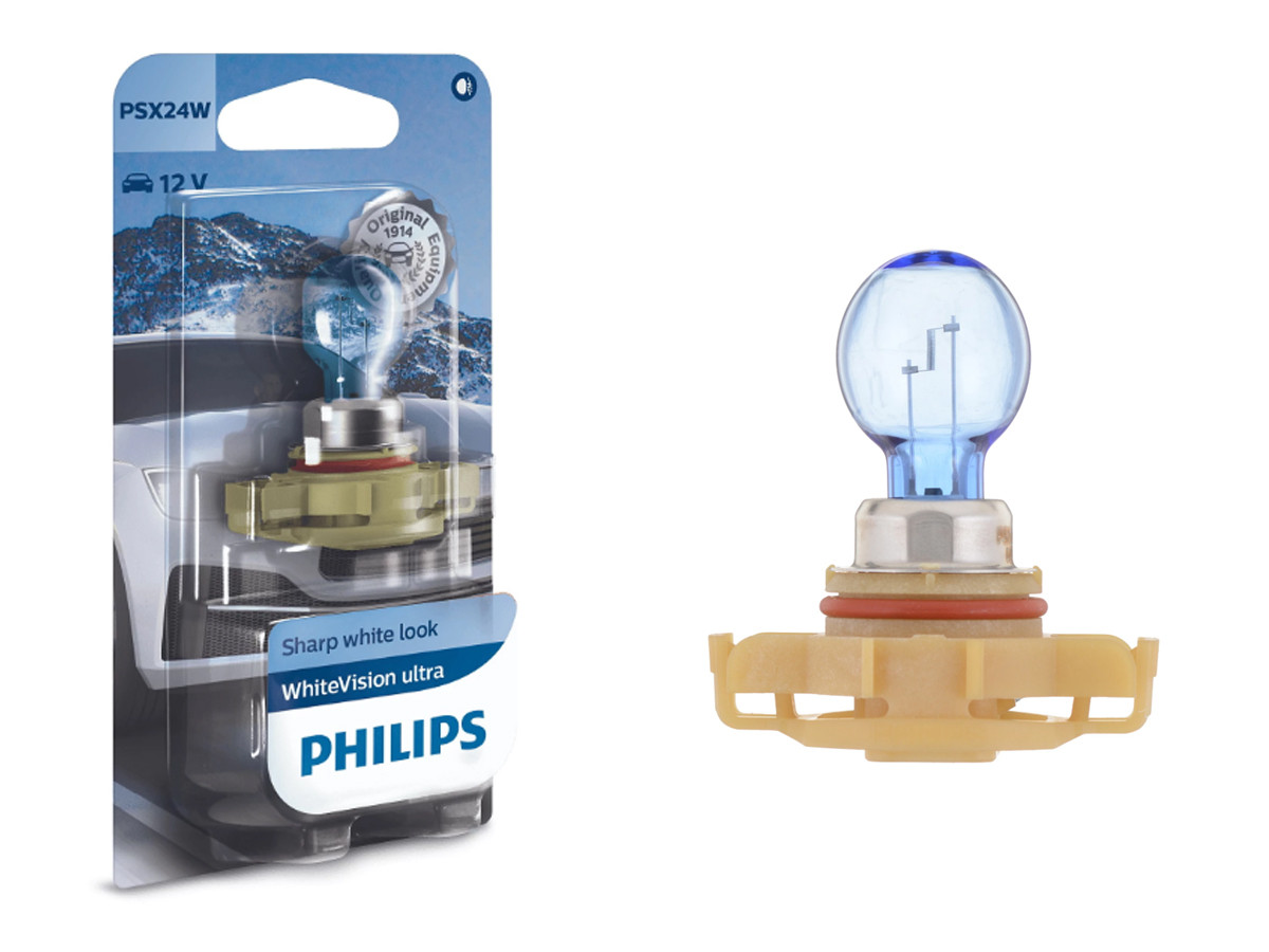 Галогенова лампа PHILIPS 12276WVUB1 PSX24W 55W 12V WhiteVision ultra +60% (3300K) B1, фото 1