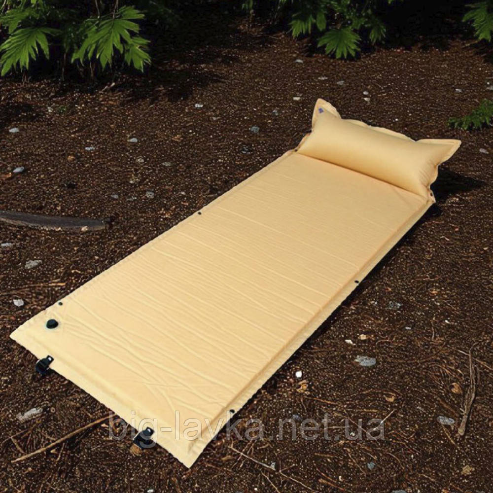 Матрац туристичний односпальний  бежевий, фото 1