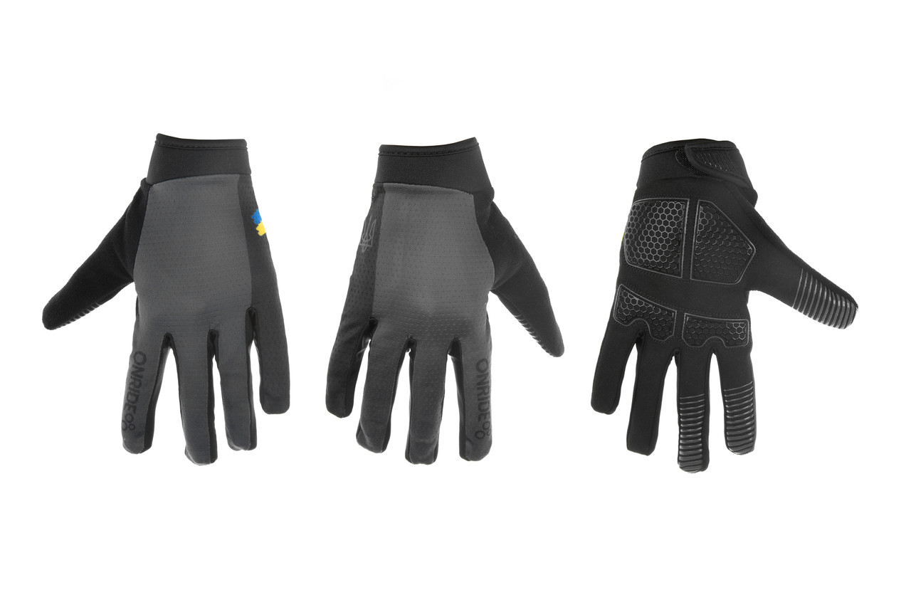 Рукавички ONRIDE Long 20 UA сірий/чорний, фото 1