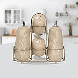 Набір для спецій на керамічній підставці 5 пр. Maestro MR-20004-04S - MegaLavka, фото 3