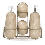 Набір для спецій на керамічній підставці 5 пр. Maestro MR-20004-04S - MegaLavka, фото 2