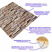 Самоклеюча 3D панель 700х770х3мм Катиринославська цегла (344-3) SW-00001383, фото 2