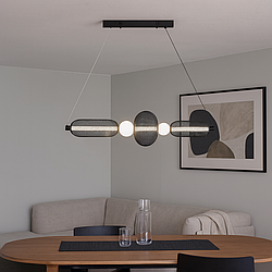 Люстра підвіс над столом Artlight 23W до 8 м² колір Чорний WG5180/1ABK