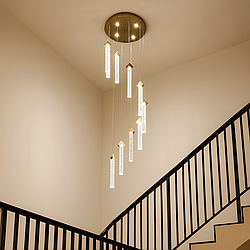 Люстра над сходами Artlight 56W до 12 м² колір Золотистий B2317/10