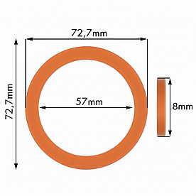 Кільце групи FAEMA / VIBIEMME / PAVONI 72,7х57хH,8 мм. Силіконове