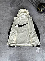 Чоловічі зимові куртки Nike з поліестеру, Двостороння курточка Найк із капюшоном, Утеплені бежеві куртки