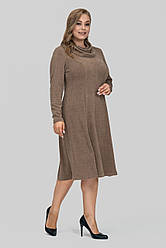 Актуальна жіноча розкльошена сукня з щільного трикотажу, великі розміри