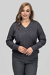 Класичний жіночий трикотажний светр з ангори великих розмірів