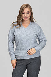 Елегантний жіночий трикотажний светр з ангори, батальні розміри