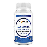 Магній з вітаміном В6, Magnesium with Vitamin B6, Biotus, 399 мг, 100 капсул