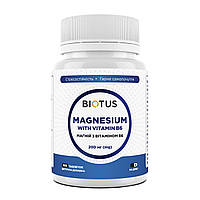 Магній з вітаміном В6, Magnesium with Vitamin B6, Biotus, 200 мг, 100 таблеток