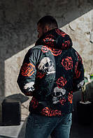 Утеплений анорак з яскравим принтом