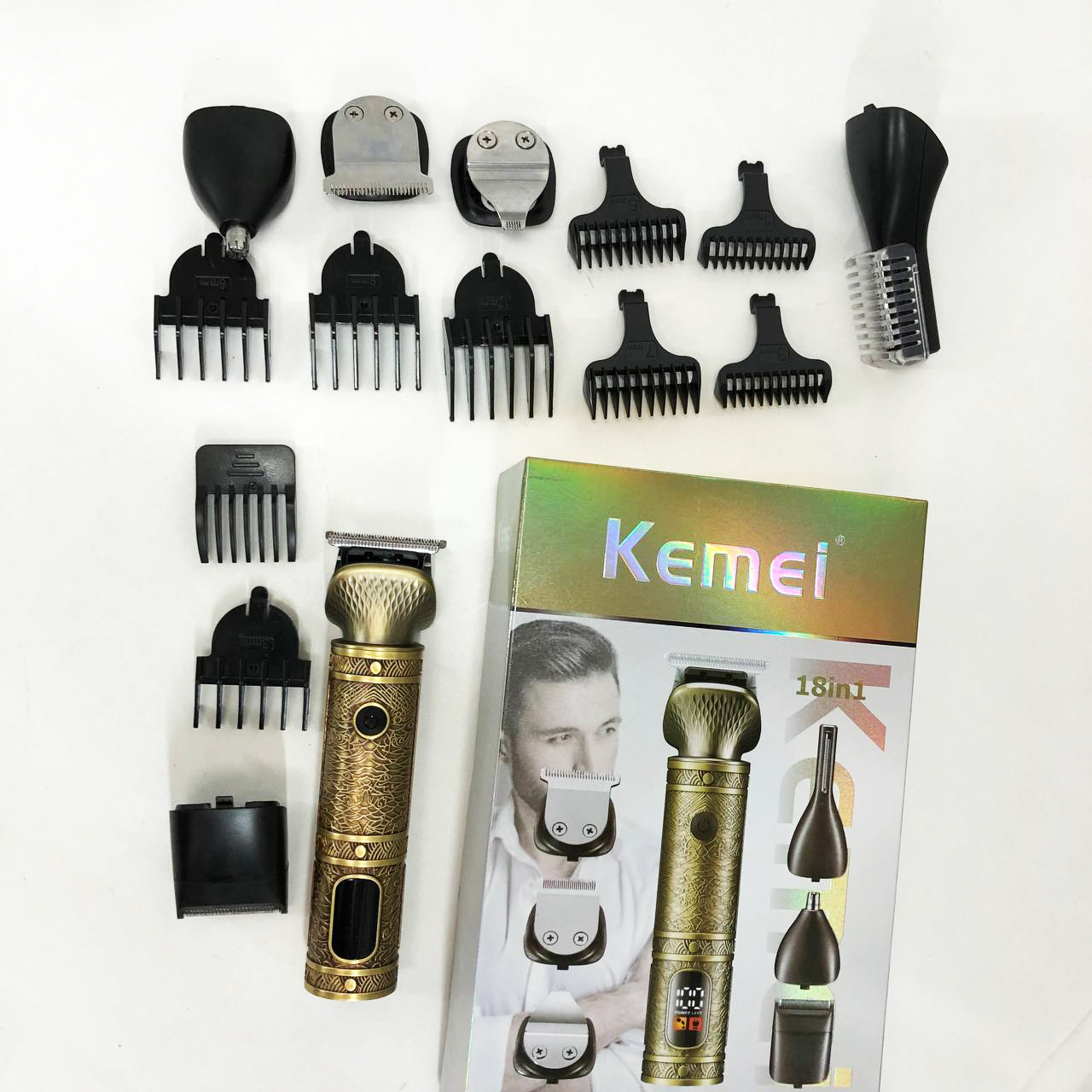 Багатофункціональний тример для стрижки волосся і бороди Kemei KM-2313, Стильна машинка для стрижки DS-63