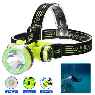 Ліхтар налобний підводний для дайвінгу акумуляторний Type-C SQ-901D-OSL LED IPX8 водонепроникний до 350 м