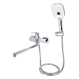 Змішувач для ванни Qtap Tern з довгим поворотним виливом (з душовим гарнітуром) QTTER260CRM47587 Chrome, фото 3