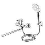 Змішувач латунний для ванни Lidz Astra 005 з поворотним виливом (з душовим гарнітуром) (k35) LDAST005CRM48088, фото 3