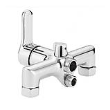 Змішувач латунний для ванни Lidz Astra 005 з поворотним виливом (з душовим гарнітуром) (k35) LDAST005CRM48088, фото 8